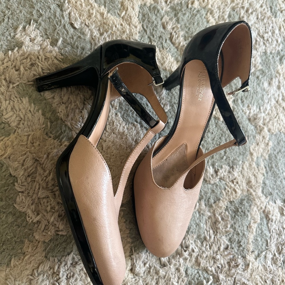 Nude and tan heels